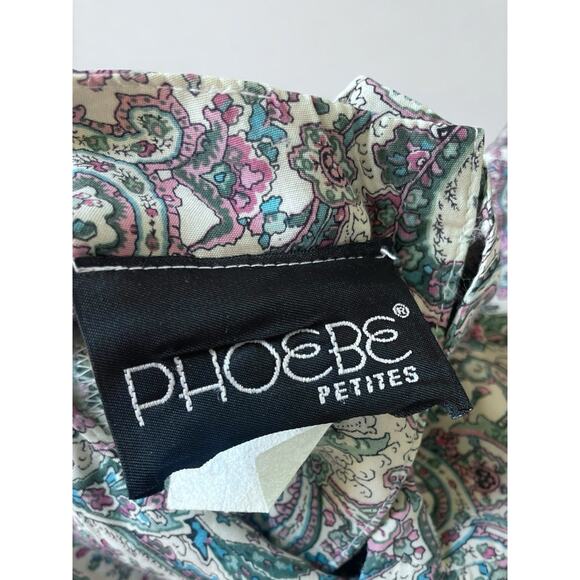 Vintage 80s Phoebe Petites Paisley Midi Dress Boho Cottagecore 80s Feminine S-XS - Picture 3 of 8